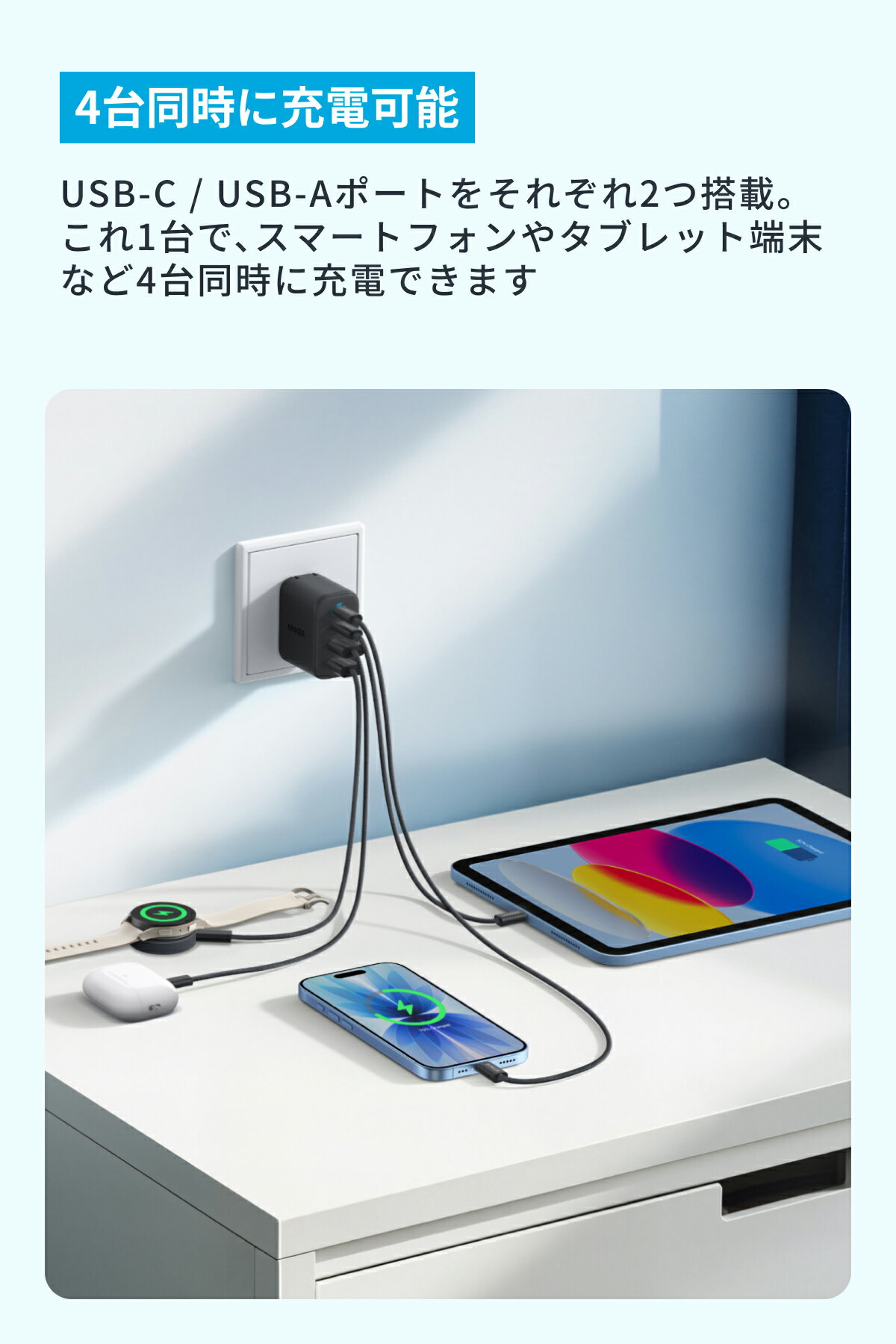 Anker Zolo Charger (50W...の紹介画像2