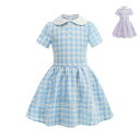 子供ワンピース キッズ半袖ワンピース ジュニア レトロドレス Aライン チェック柄 子供服 ダンス衣装 フレアワンピース コスプレ cosplay 社交ダンスウェア 舞台ステージ衣装 団体服 演出服 パーティードレス ダンス練習着 舞台衣裳 舞台パフォーマンス 爽やか 旅行服