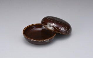 【消費税込】手塗漆)飛騨春慶塗ボンボニエール唐草飛騨春慶のキャンディボウル手書き蒔絵つき。