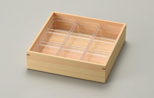 【送料無料】【消費税込】白木重ひのき杢目角重箱6.0ワイドタイプ