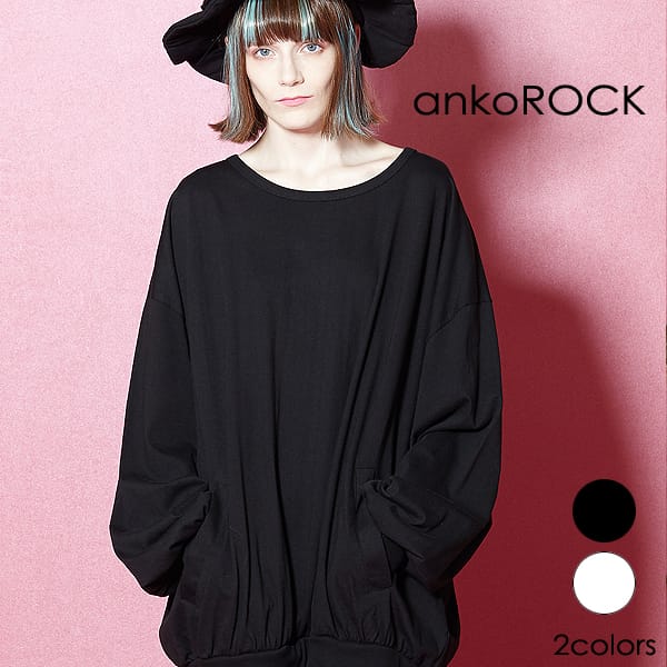 ankoROCK アンコロック レディース カットソー オーバーサイズ メンズ ビッグTシャツ ビッグシルエット ロンT ロングTシャツ