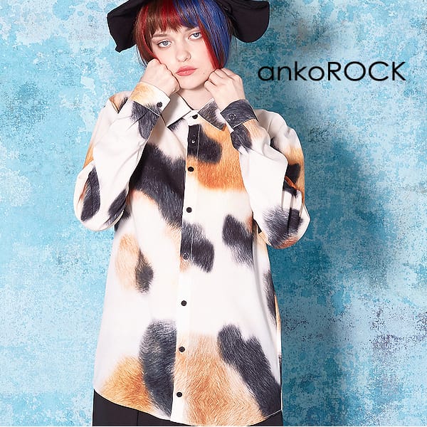 ankoROCK アンコロック シャツ レディース シャツ メンズ ブラウス 三毛猫