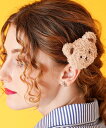 an meets zakka モフモフテディベアヘアクリップ / アニマル クマ バレッタ ヘアアクセサリー