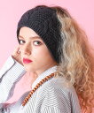 an meets zakka チルデン編みアクリルニットワイドヘアバンド / レディース メンズ ユニセックス ヘッドバンド 幅広 ケーブル