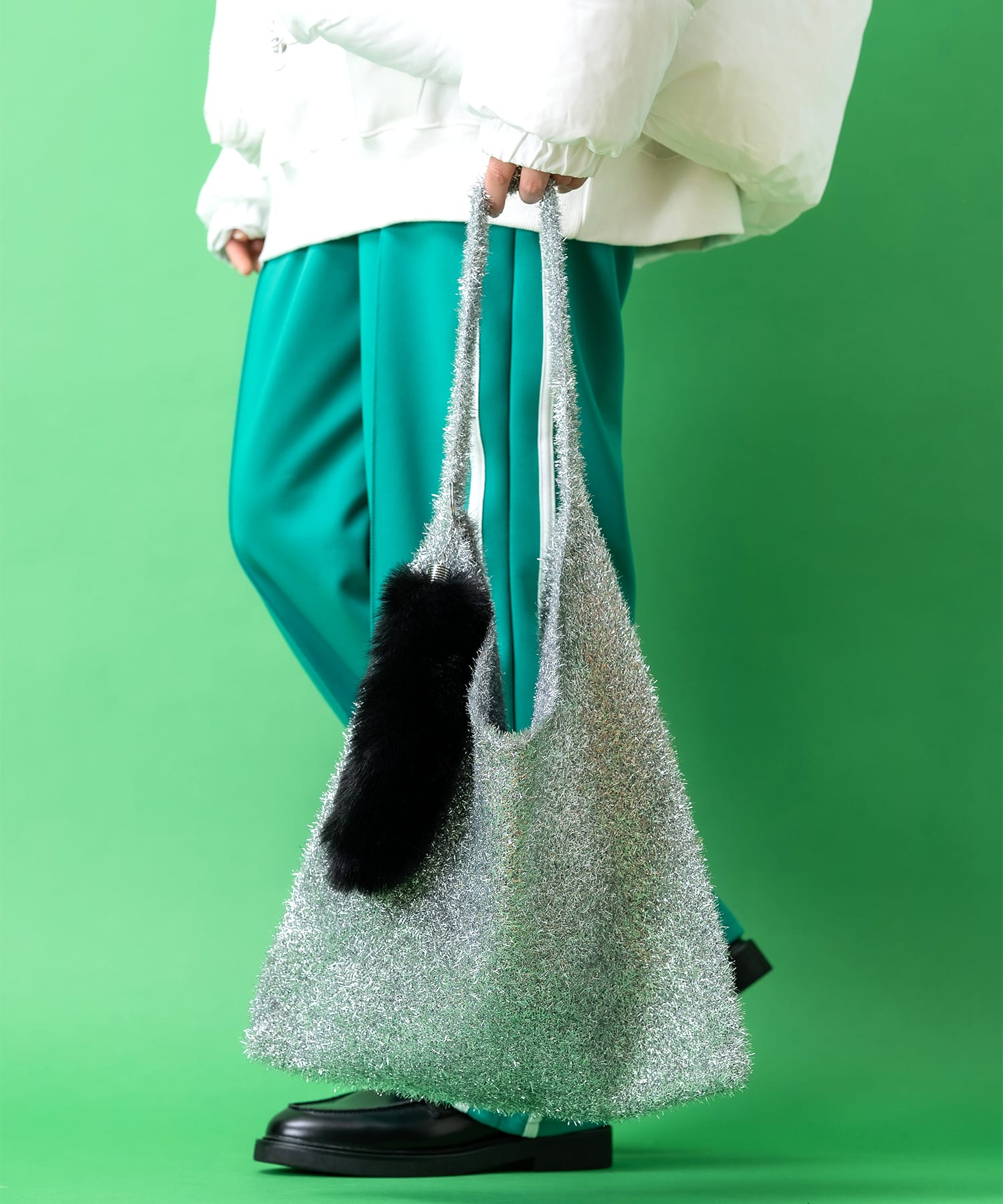 楽天ankoROCKan meets zakka メタリックシャギーファーニットハンドバッグ / レディース メンズ ユニセックス 鞄 カバン バック トート セール バーゲン