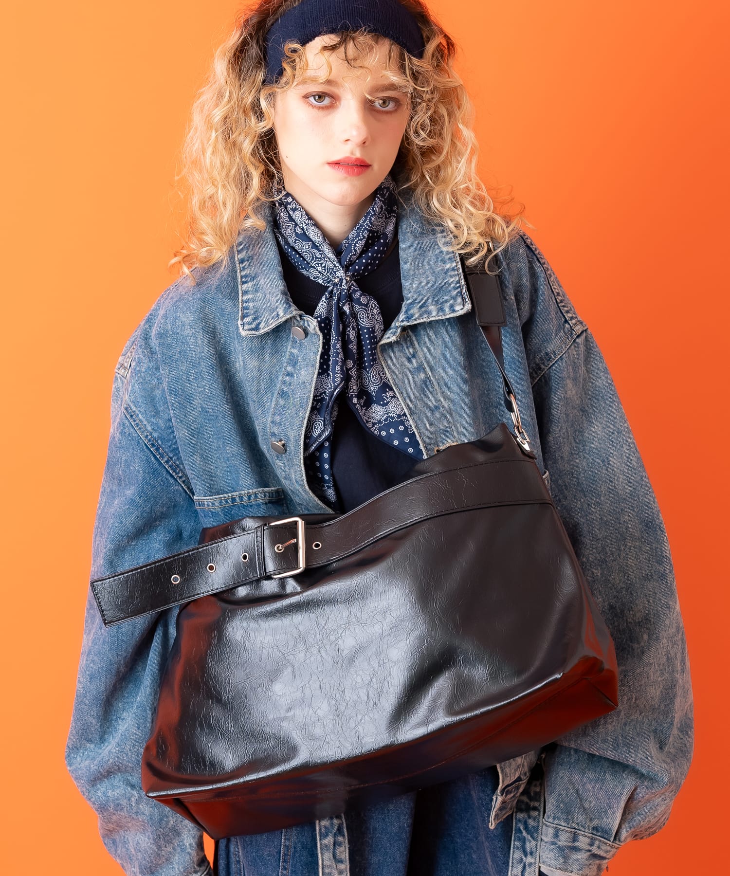 楽天ankoROCKan meets zakka ロッキンベルト合成皮革ビッグショルダーバッグ / バック 鞄 カバン レディース メンズ ユニセックス セール バーゲン