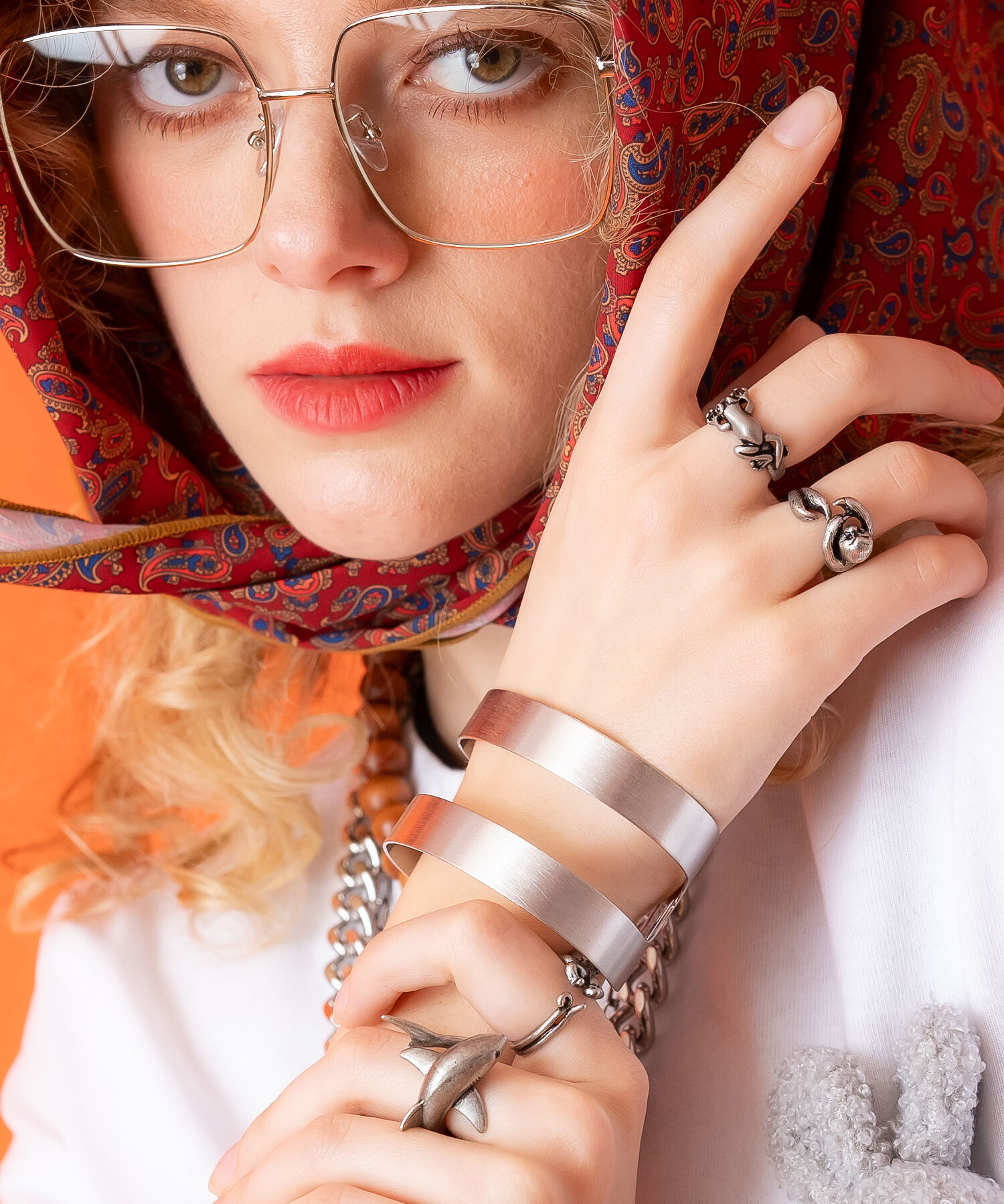 楽天ankoROCKan meets zakka 2ラインメタルプレートワイドバングル / 太め ブレスレット メンズ レディース ユニセックス ゴールド シルバー ガンメタ フリーサイズ セール バーゲン