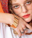 an meets zakka グニャグニャレイヤープレートメタルバングル / 太め ブレスレット メンズ レディース ユニセックス ゴールド シルバー フリーサ...