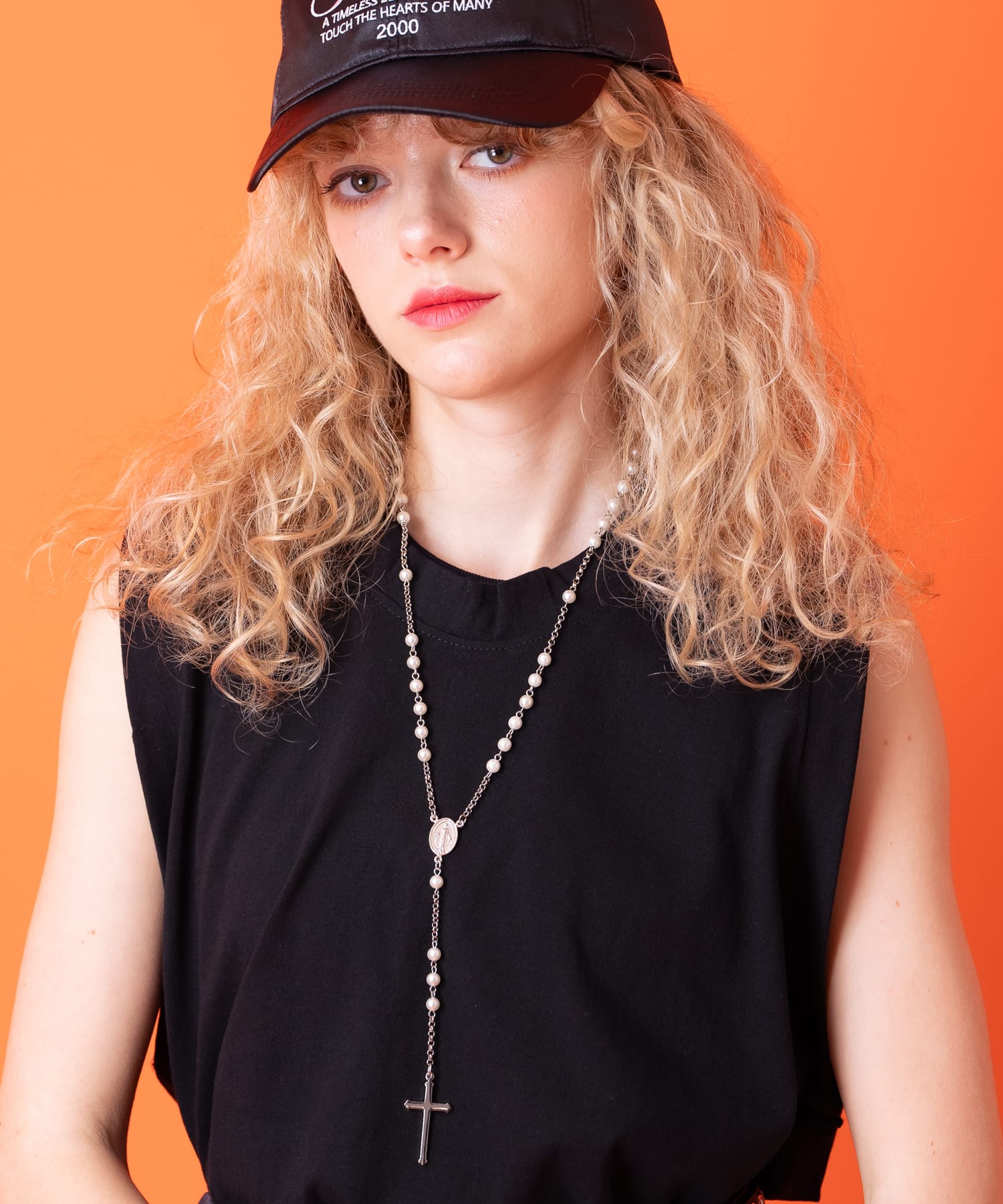 楽天ankoROCKan meets zakka カラーパールミックスツートーンロザリオネックレス（50cm） / メンズ レディース ユニセックス クロス シルバー ジュエリー セール バーゲン