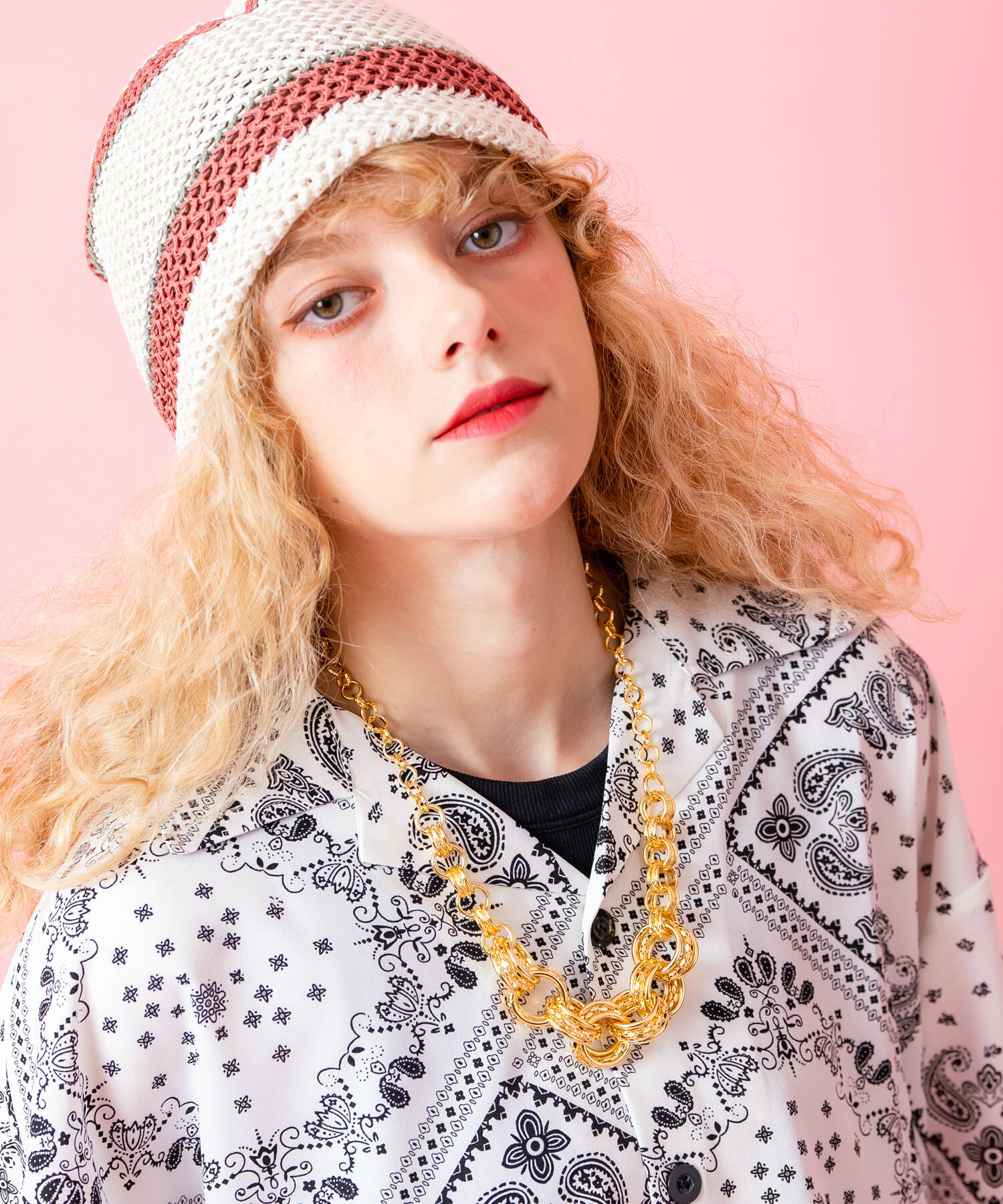 an meets zakka マルチミックスリングボリュームチェーンネックレス(50cm) / メンズ レディース ユニセックス シルバー ゴールド ガンメタ 重ね付け