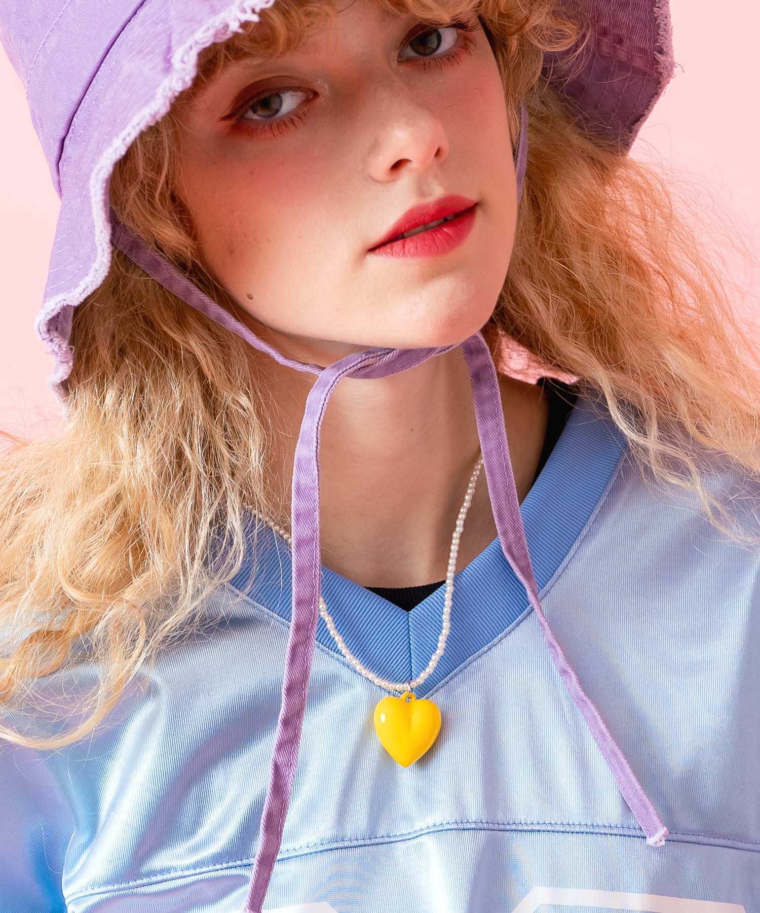 乐天商城 - an meets zakka アクリルハートチャームチェーンネックレス / レディース メンズ ユニセックス カラー レトロ ペンダント