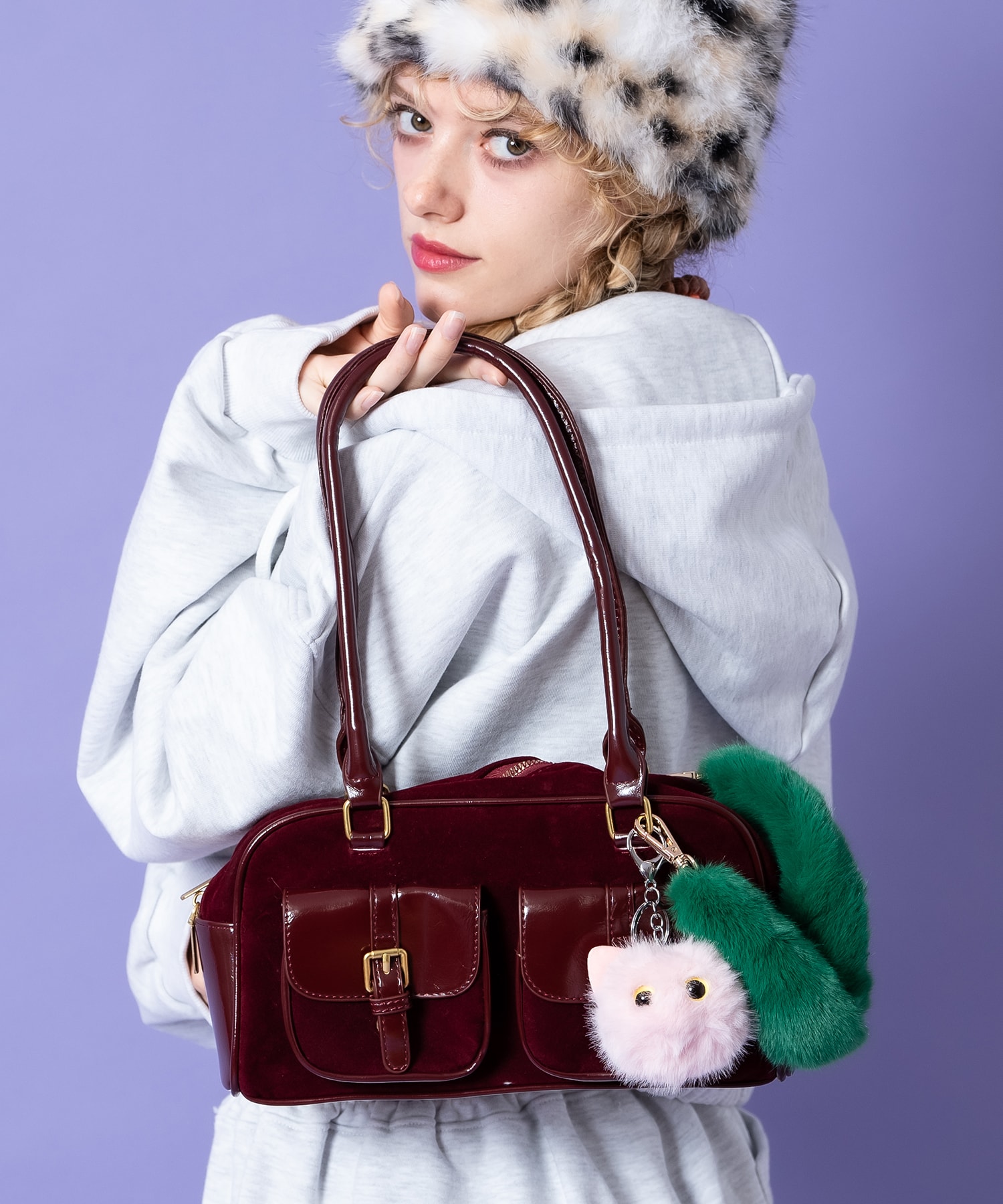 Rakuten - an meets zakka ベルベットロングハンドルミニボストンバッグ / ユニセックス レディース メンズ バック ハンドバッグ 鞄 カバン