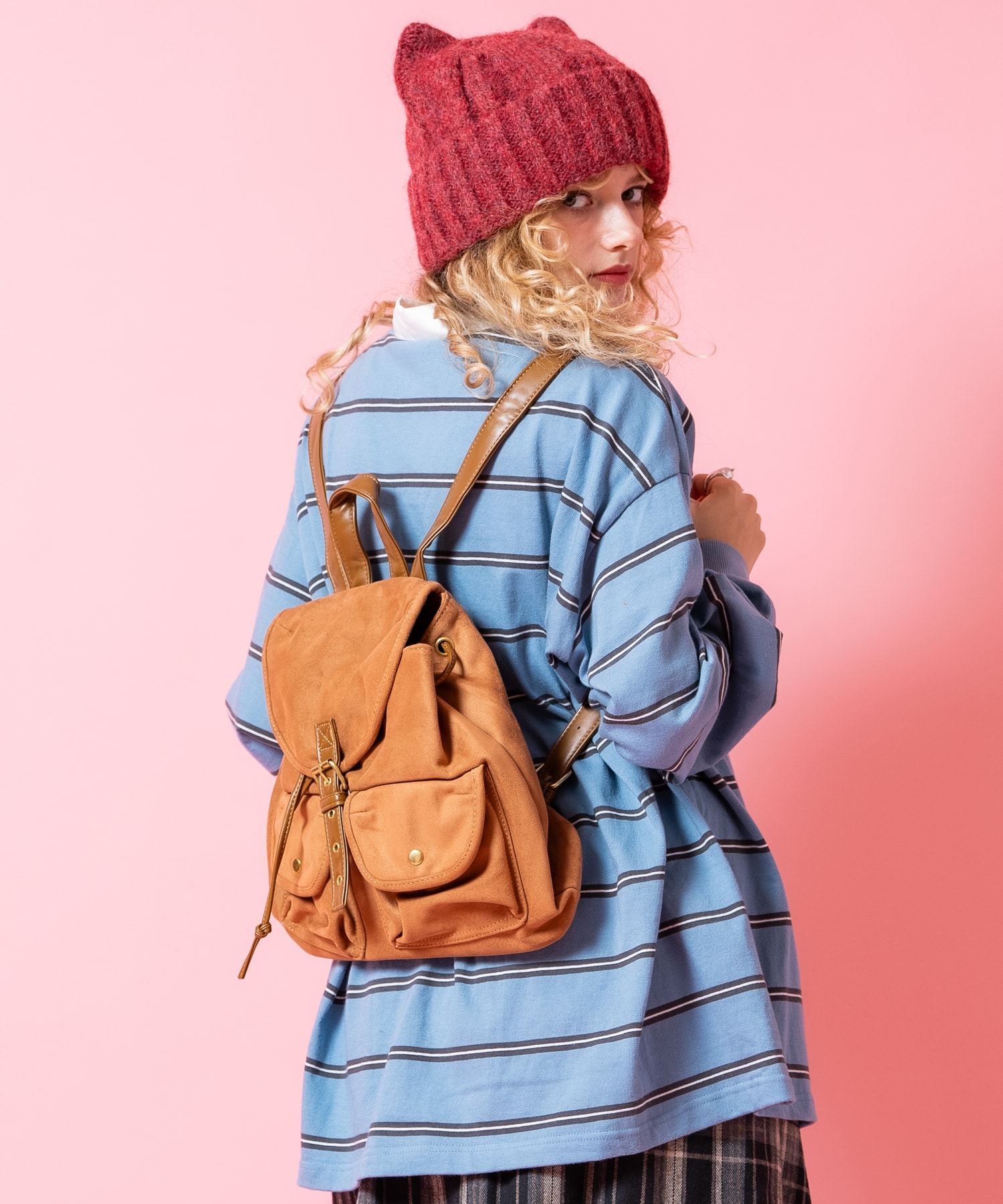 Rakuten - an meets zakka レトロフラップスウェードリュックサック / ユニセックス レディース メンズ 合成皮革 バッグ バック 鞄 カバン スエード