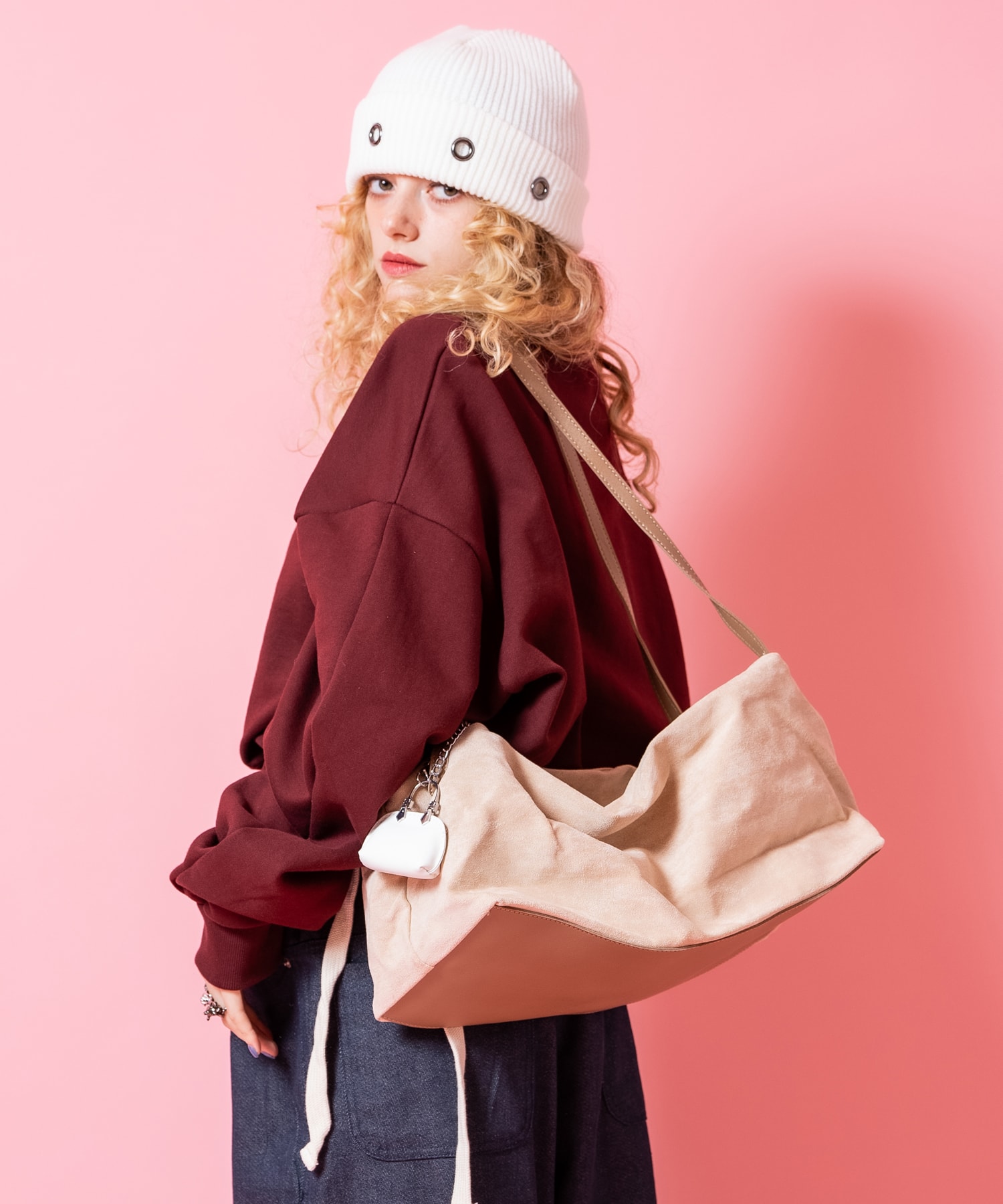 an meets zakka スエードロングハンドルボストンバッグ / ユニセックス レディース メンズ 合成皮革 バッグ バック 鞄 カバン スエード