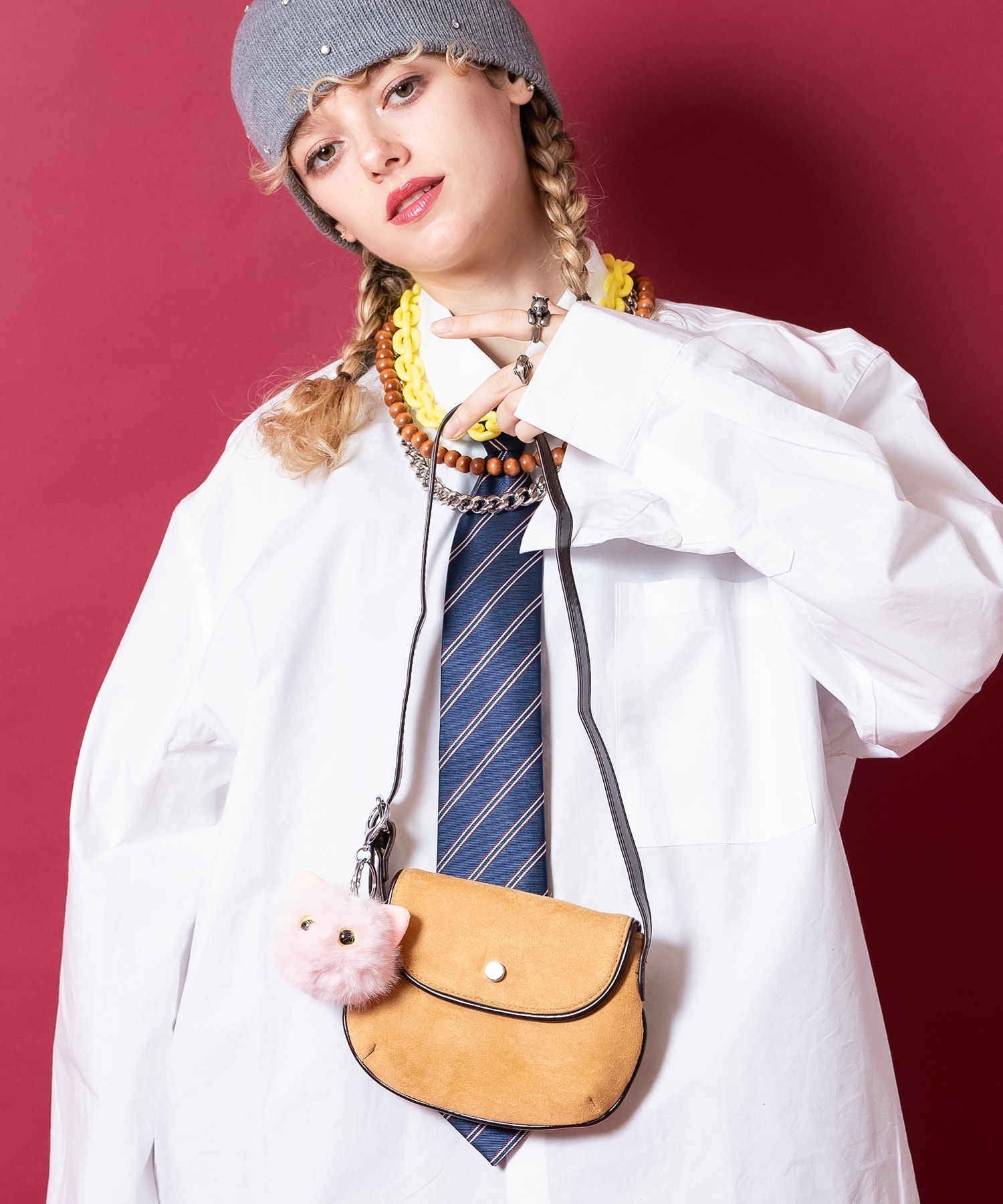 Rakuten - an meets zakka スエードフラップミニハンドバッグ / ユニセックス レディース メンズ バック 鞄 カバン スウェード 合成皮革 ショルダー