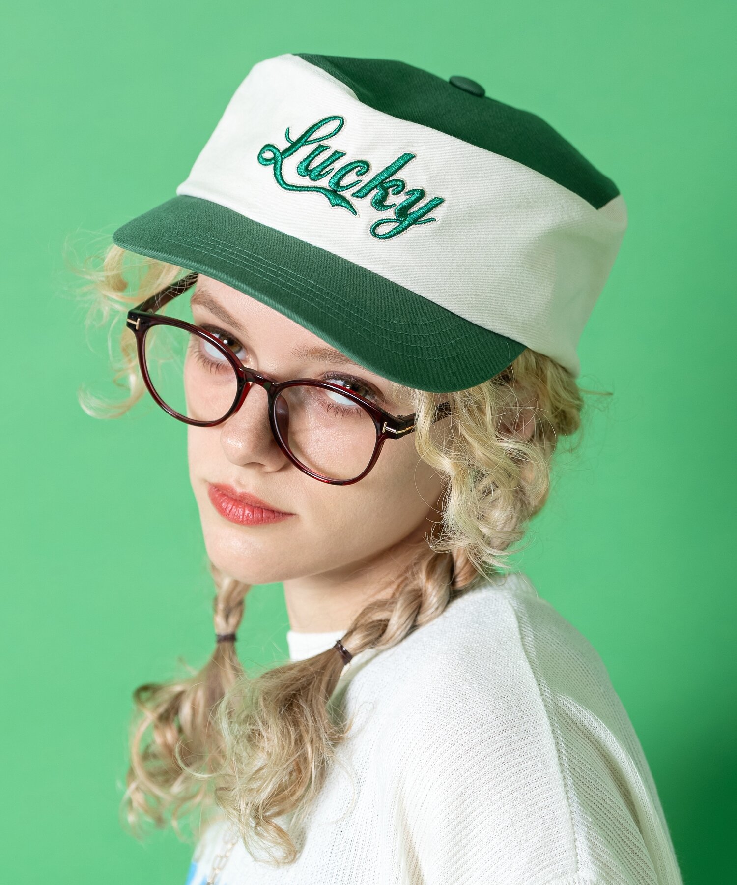 Rakuten - ロゴ刺繍2トーンコットンピルボックスキャップ / ユニセックス PILLBOX CAP 帽子 フリーサイズ