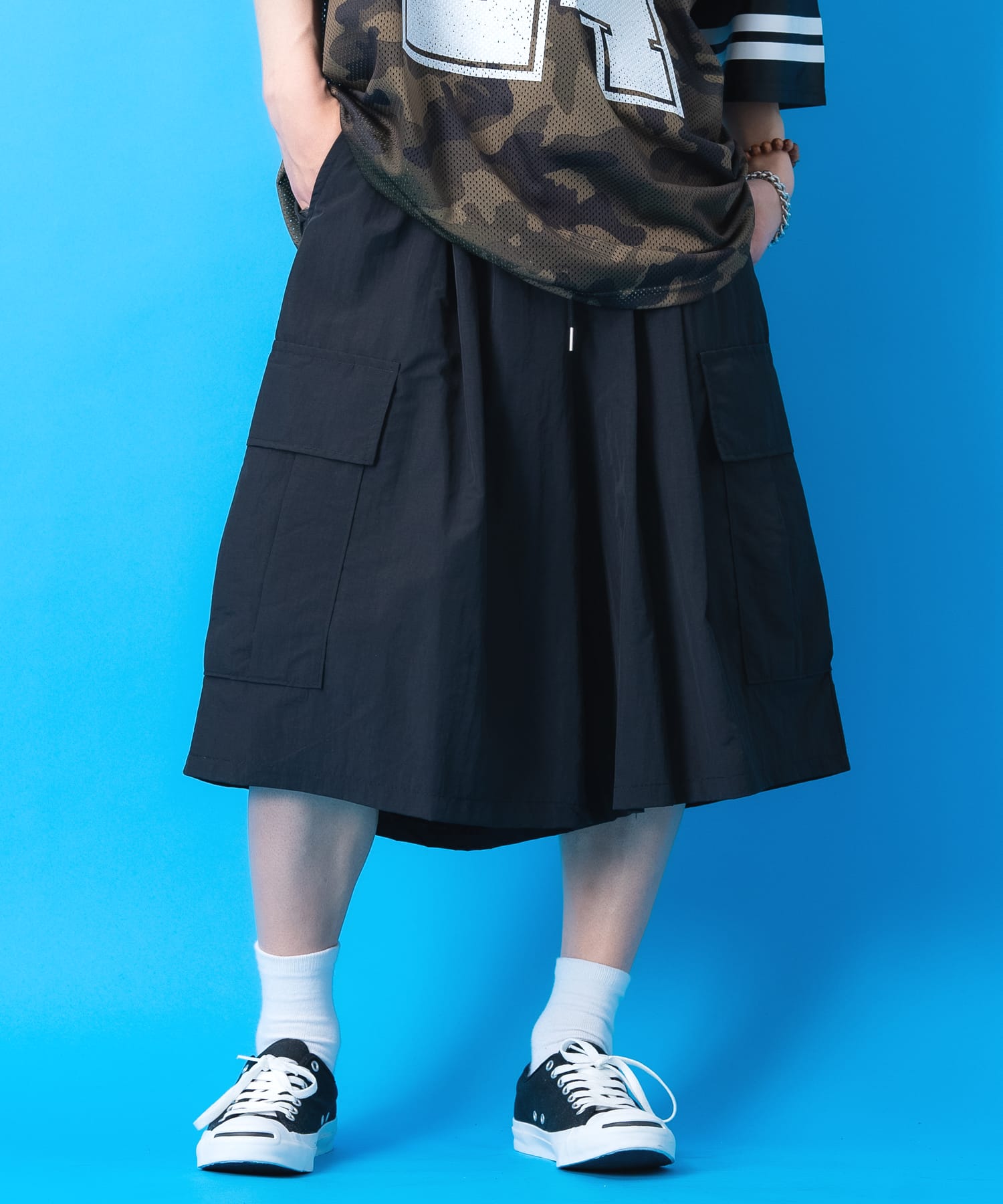 Rakuten - a.p.o.v. スーパービッグナイロンカーゴハーフパンツ / メンズ レディース ユニセックス ワイド オーバーサイズ ショートパンツ