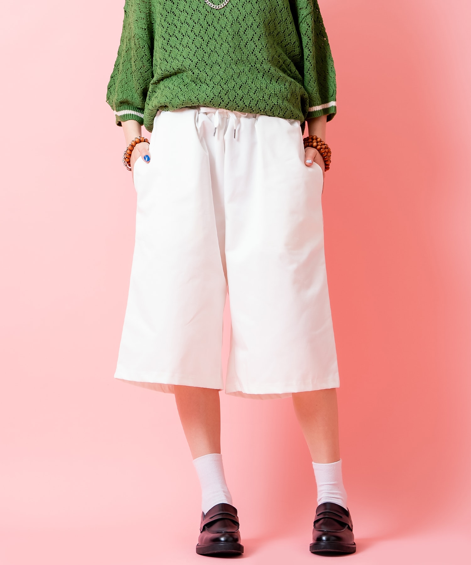 Rakuten - a.p.o.v. コットンワークワイドハーフパンツ / メンズ レディース ユニセックス イージー ショートパンツ オーバーサイズ