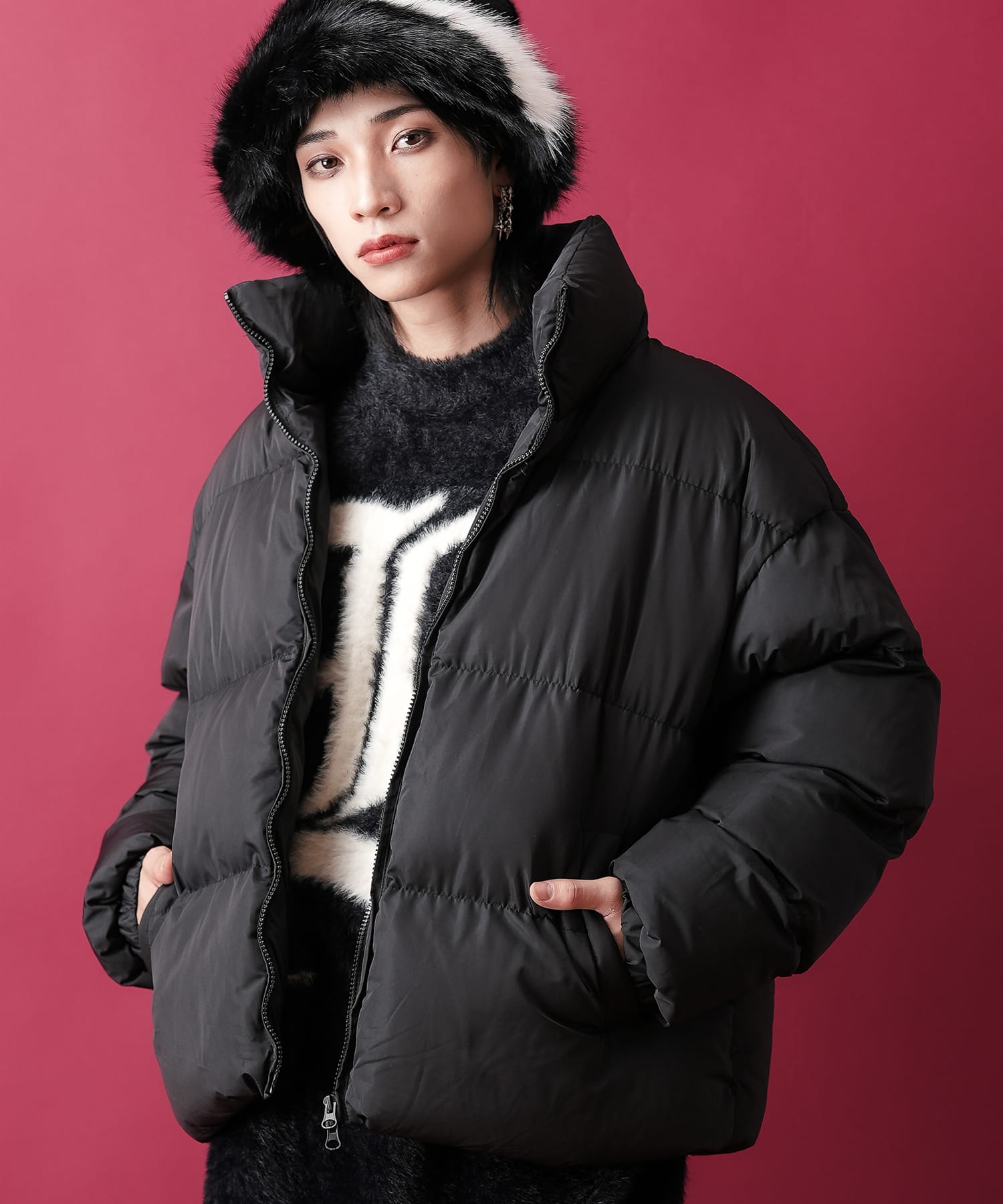 Rakuten - a.p.o.v. マットキルティングオーバーサイズ中綿ジャケット / メンズ レディース ユニセックス パディング パフ ブルゾン スタンドネック