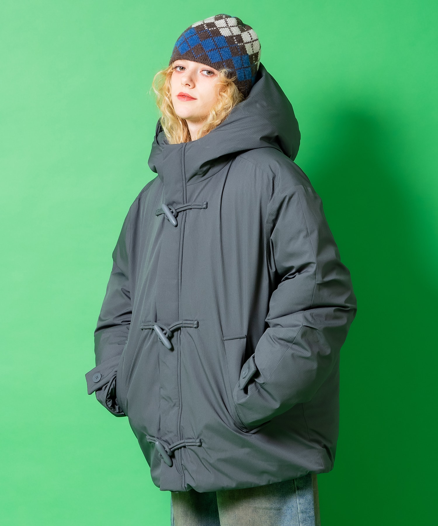 a.p.o.v. リップストップオーバーサイズダッフルパフジャケット / ユニセックス 中綿 ブルゾン