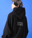 a.p.o.v. デザインプリントオーバーサイズスウェットパーカー / メンズ レディース ユニセックス フーディー ビッグシルエット