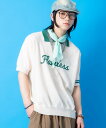 a.p.o.v. -ankoROCK's select- フロントロゴ&アシンメトリー2ラインツートーンパイルニットポロシャツ / 半袖 メンズ レディース ユ...