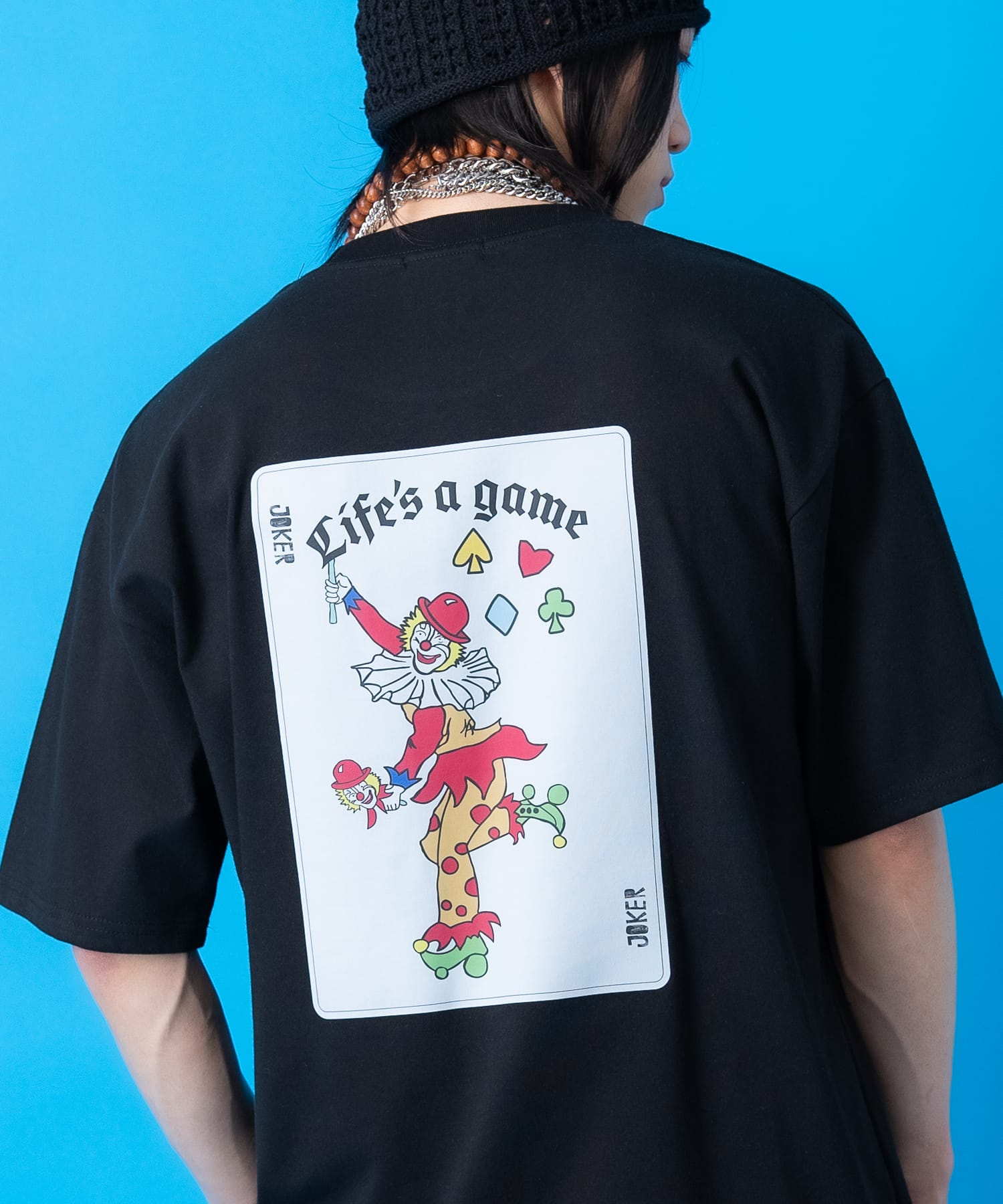 Rakuten - a.p.o.v. バックジョーカートランプビッグプリントオーバーサイズTシャツ / 半袖 カットソー メンズ レディース ユニセックス コットン