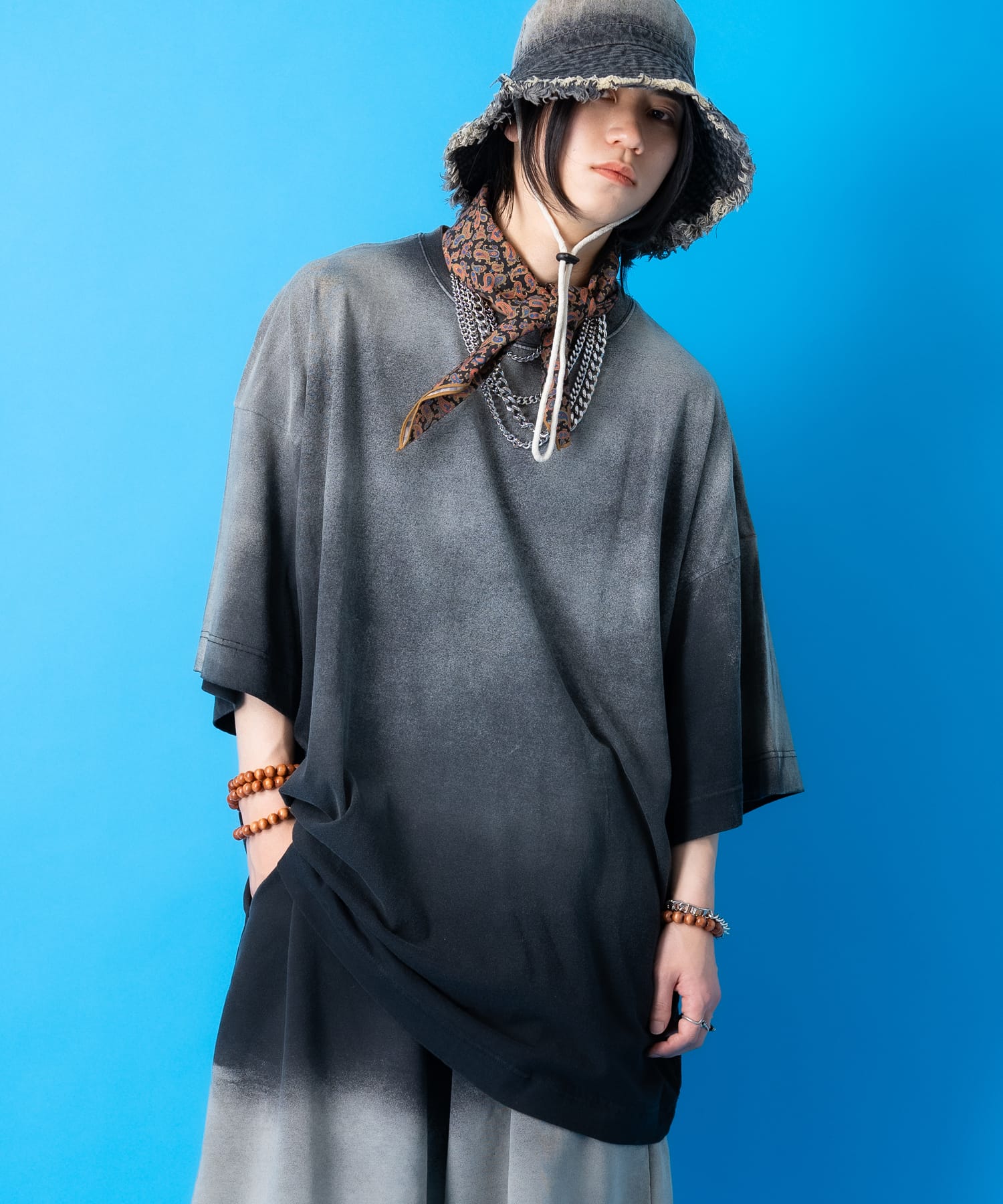 乐天商城 - a.p.o.v. グラデーションケミカルピグメントスーパーオーバーサイズTシャツ / 半袖 カットソー メンズ レディース ユニセックス コットン ビッグシルエット
