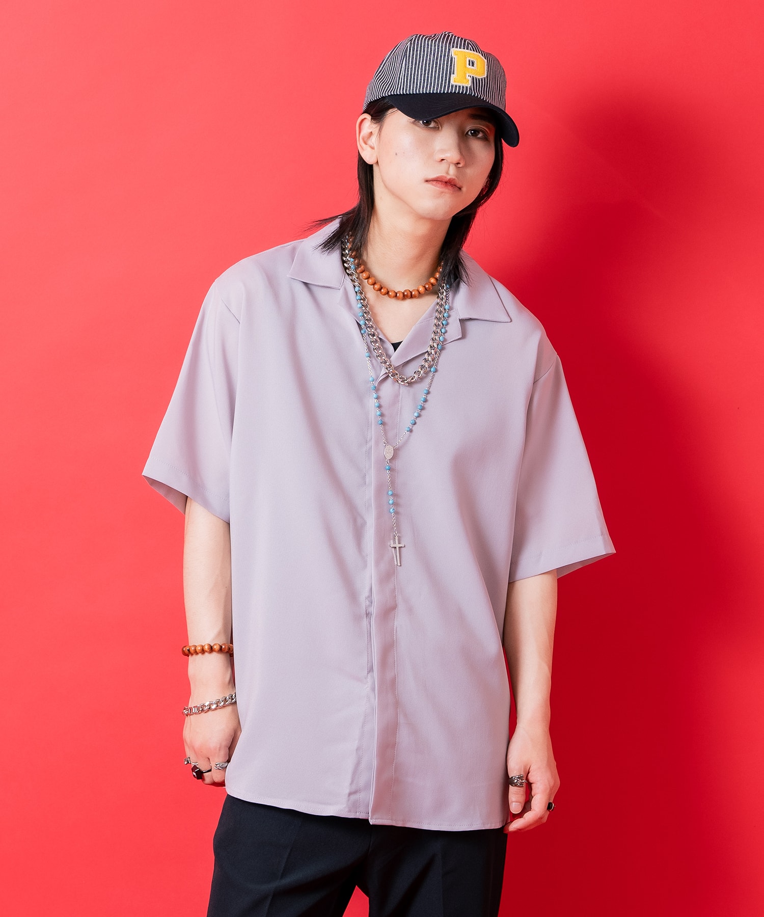 乐天商城 - a.p.o.v. 比翼開襟オーバーサイズシャツ / 半袖 メンズ レディース ユニセックス ブラウス オープンカラー