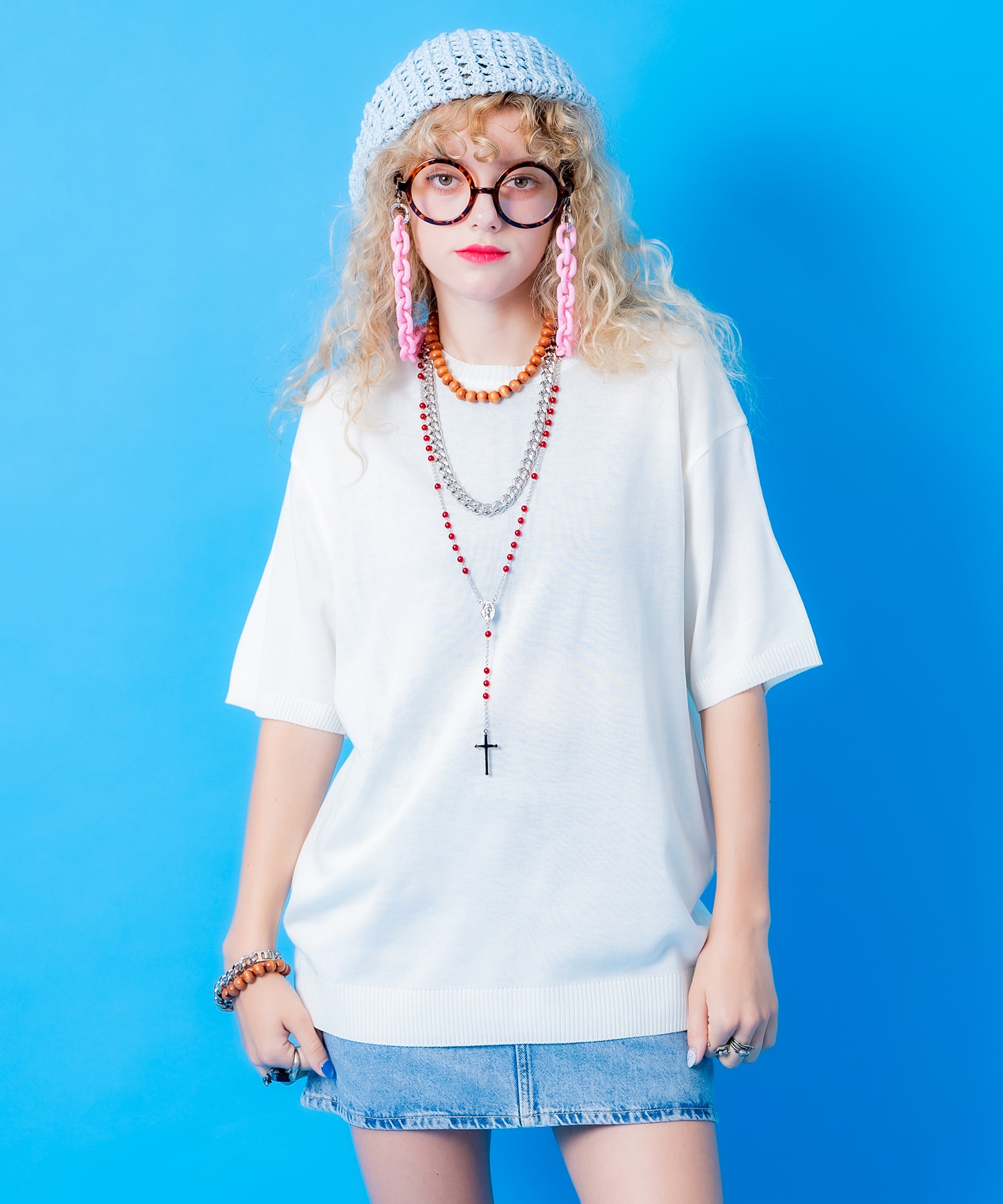 a.p.o.v. ニットTシャツ / 半袖 カットソー ニットソー メンズ レディース ユニセックス 無地 カラー シンプル