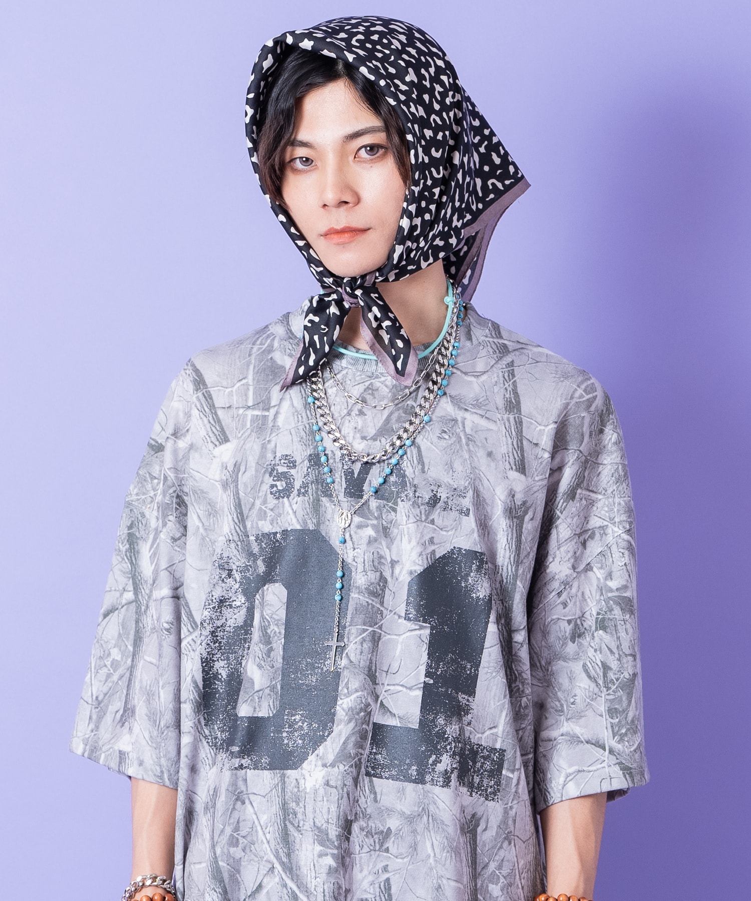 Rakuten - a.p.o.v. ツリーカモヴィンテージライクナンバリングプリントオーバーサイズTシャツ / 半袖 メンズ レディース ユニセックス カモフラ 迷彩柄