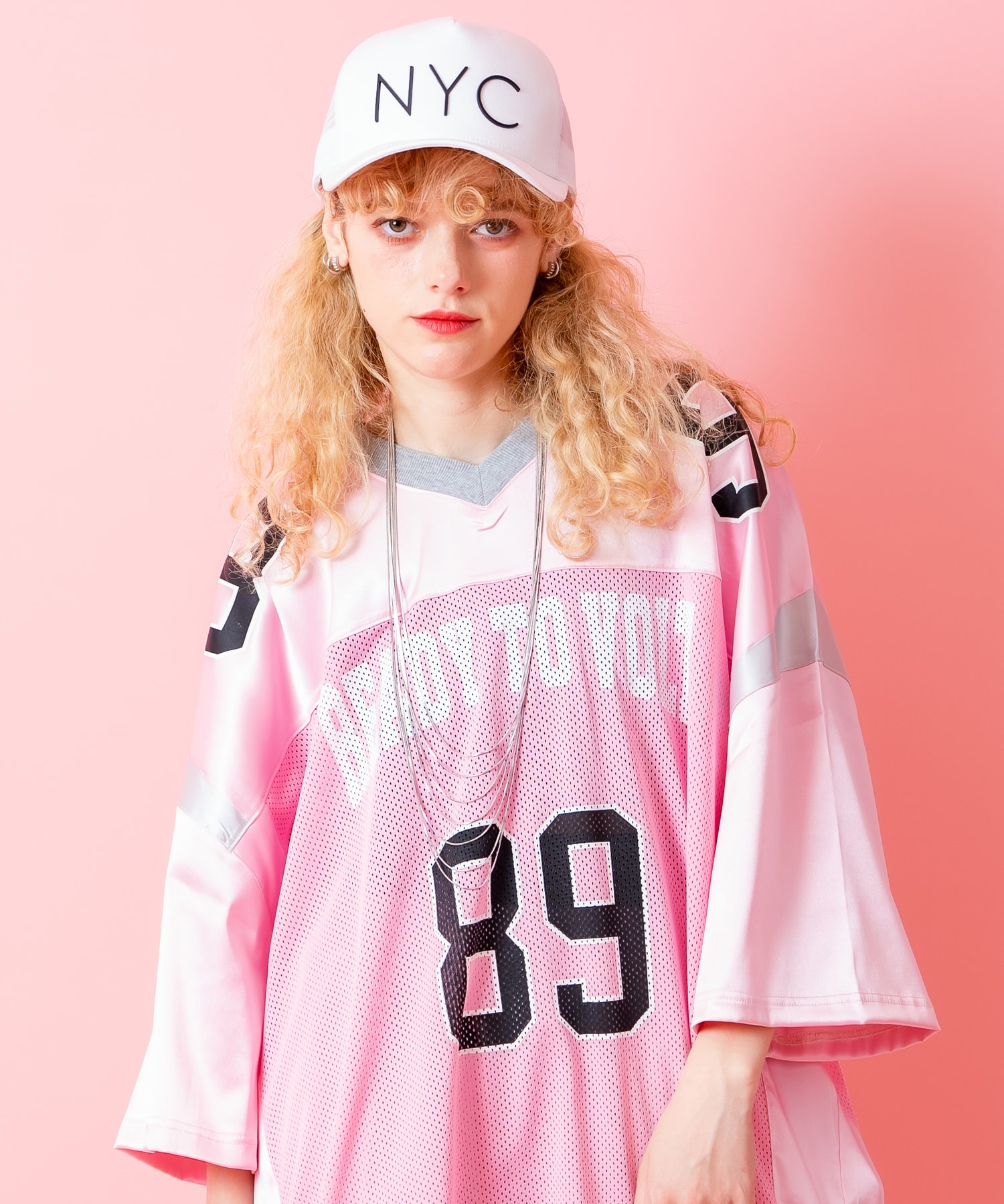 Rakuten - a.p.o.v. サテン×メッシュ×リブ切替ナンバリングオーバーサイズフットボールシャツ / 半袖 メンズ レディース ユニセックス カットソー ユニフォーム