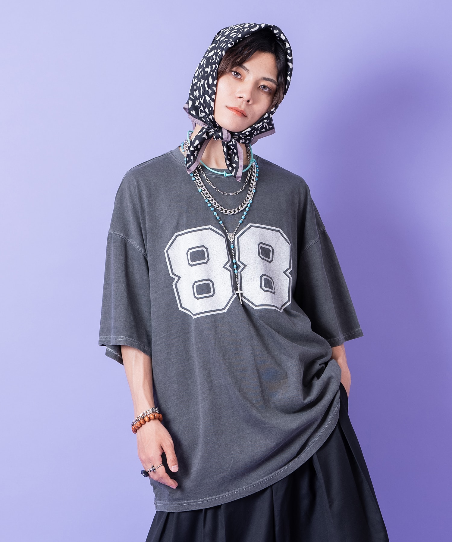 乐天商城 - a.p.o.v. ナンバリングプリントピグメントオーバーサイズTシャツ / 半袖 カットソー メンズ レディース ユニセックス ヴィンテージテイスト ビッグシルエット