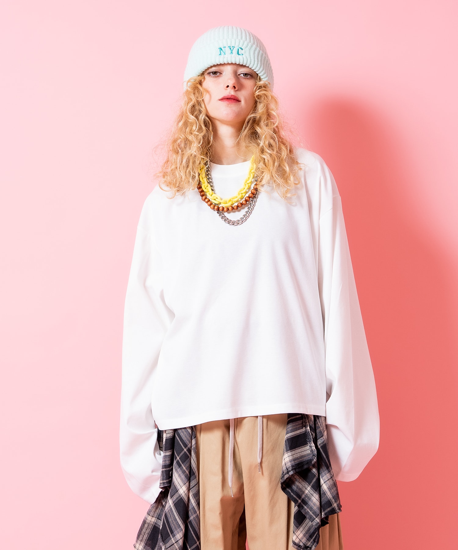 Rakuten - a.p.o.v. オーバーサイズクロップド丈カットソー / ユニセックス メンズ レディース 長袖 ロングスリーブ Tシャツ 無地 短丈