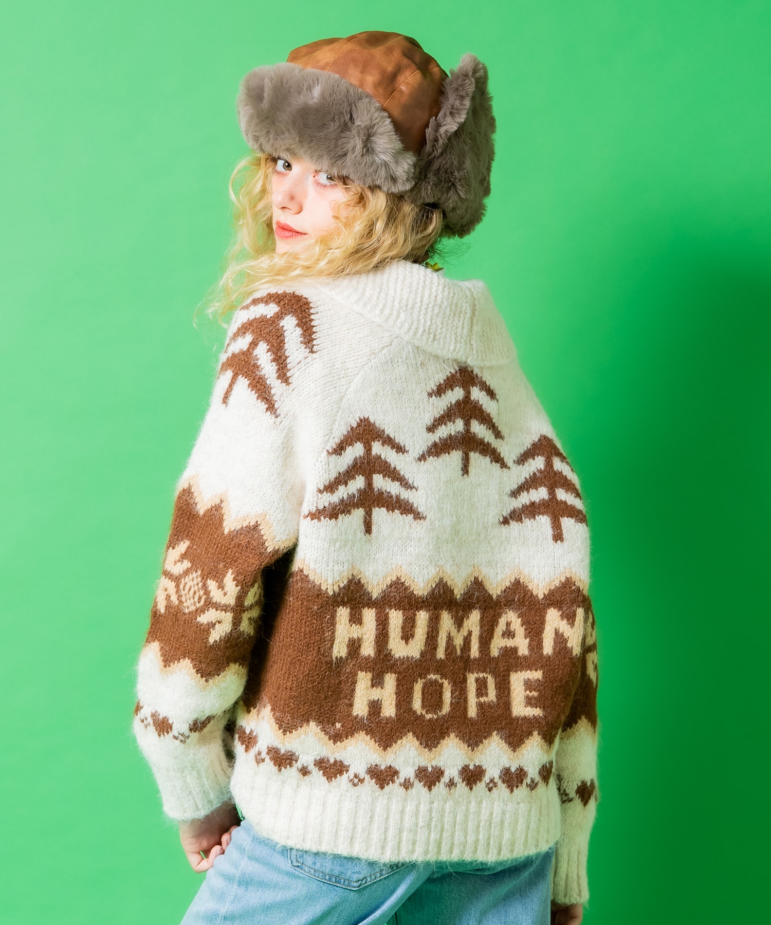 【60sビンテージ】カウチンセーター 緑 メランジ アーガイル 雪 ノルディック 50's 60's unknown カウチンニットセーター 38程のサイズ感。 contact