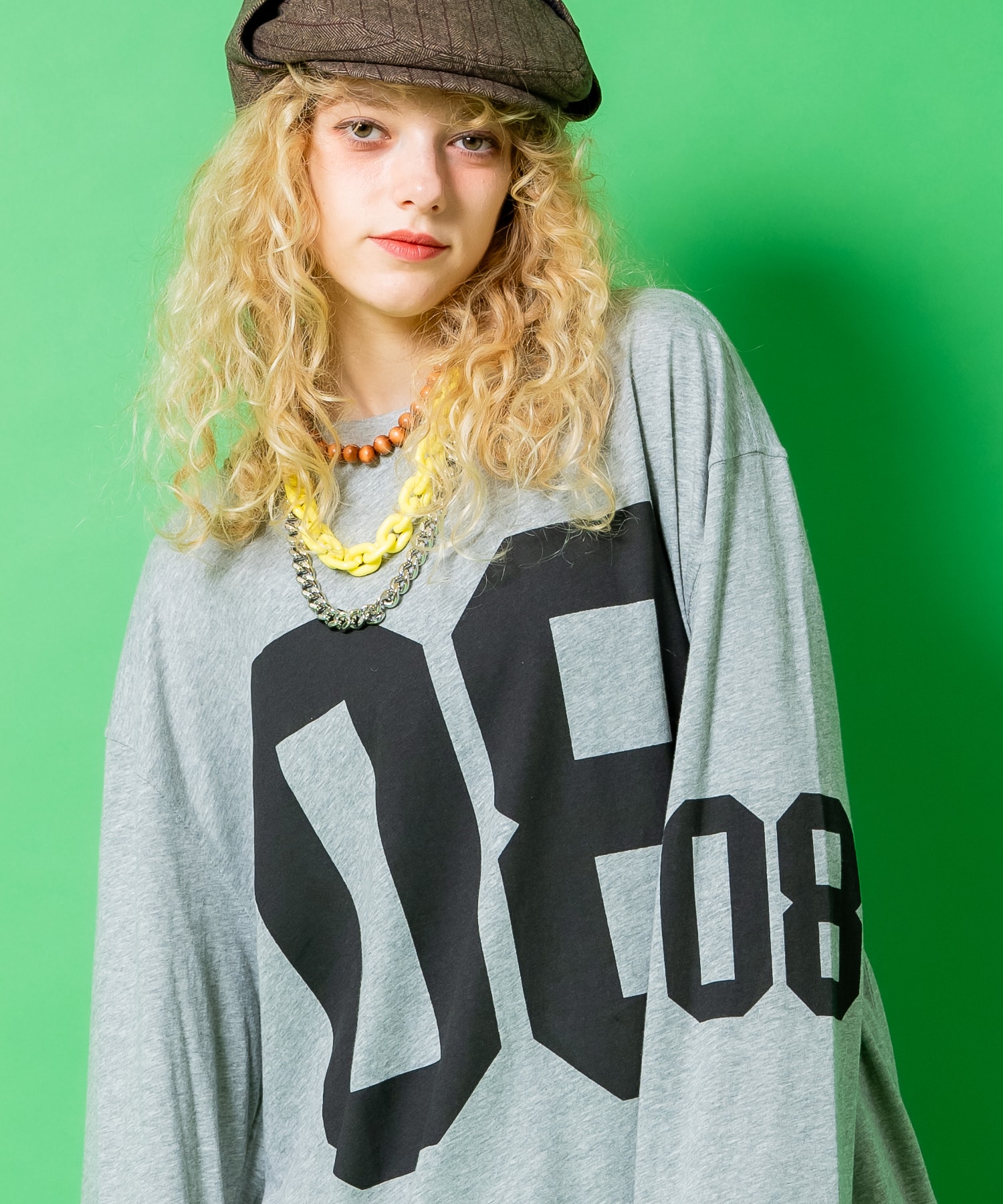 Rakuten - a.p.o.v. ビッグナンバリングプリントオーバーサイズカットソー / ユニセックス ロングスリーブ Tシャツ 長袖 ビッグシルエット