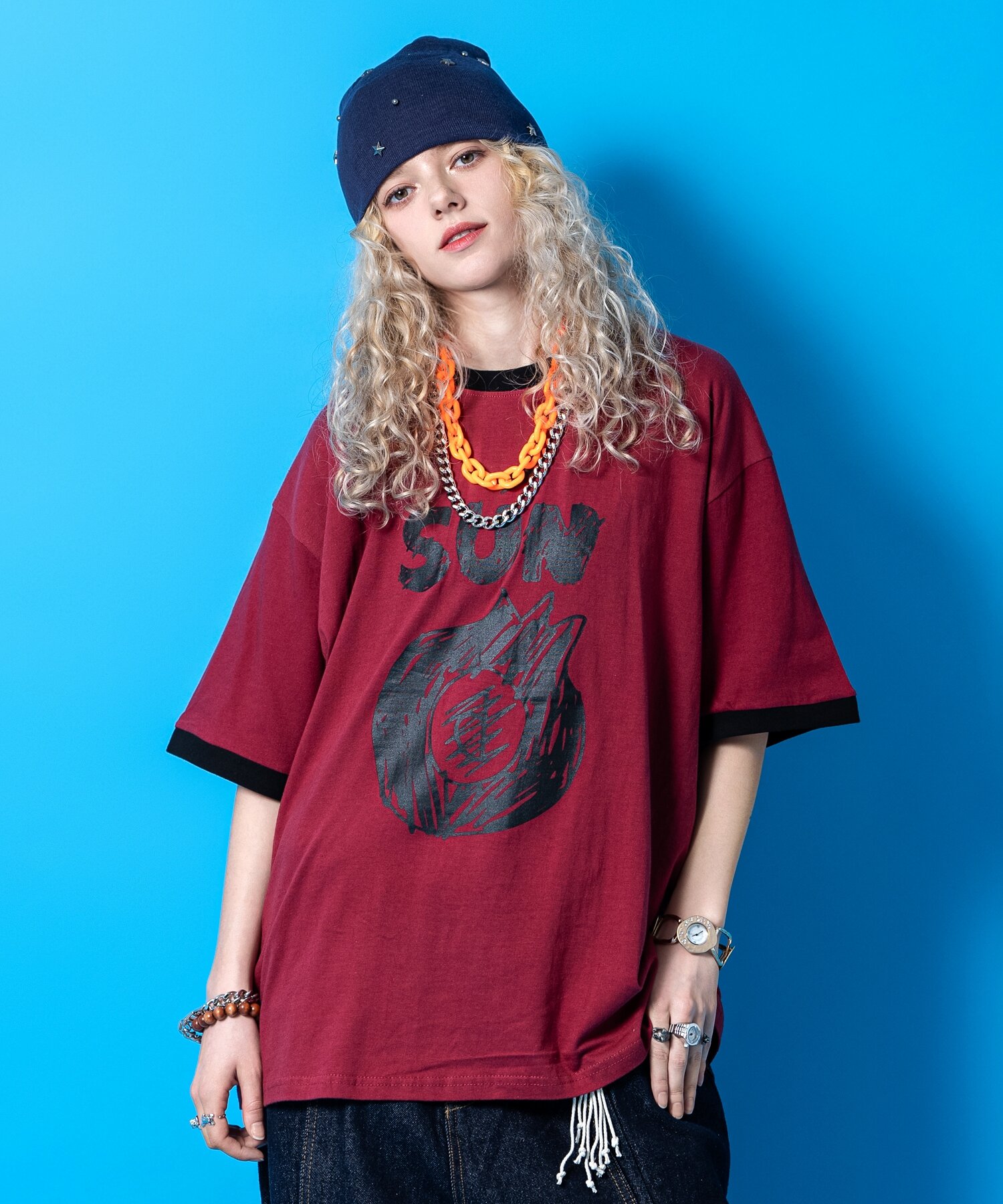 Rakuten - プリントリンガーTシャツ / ユニセックス 半袖 カットソー