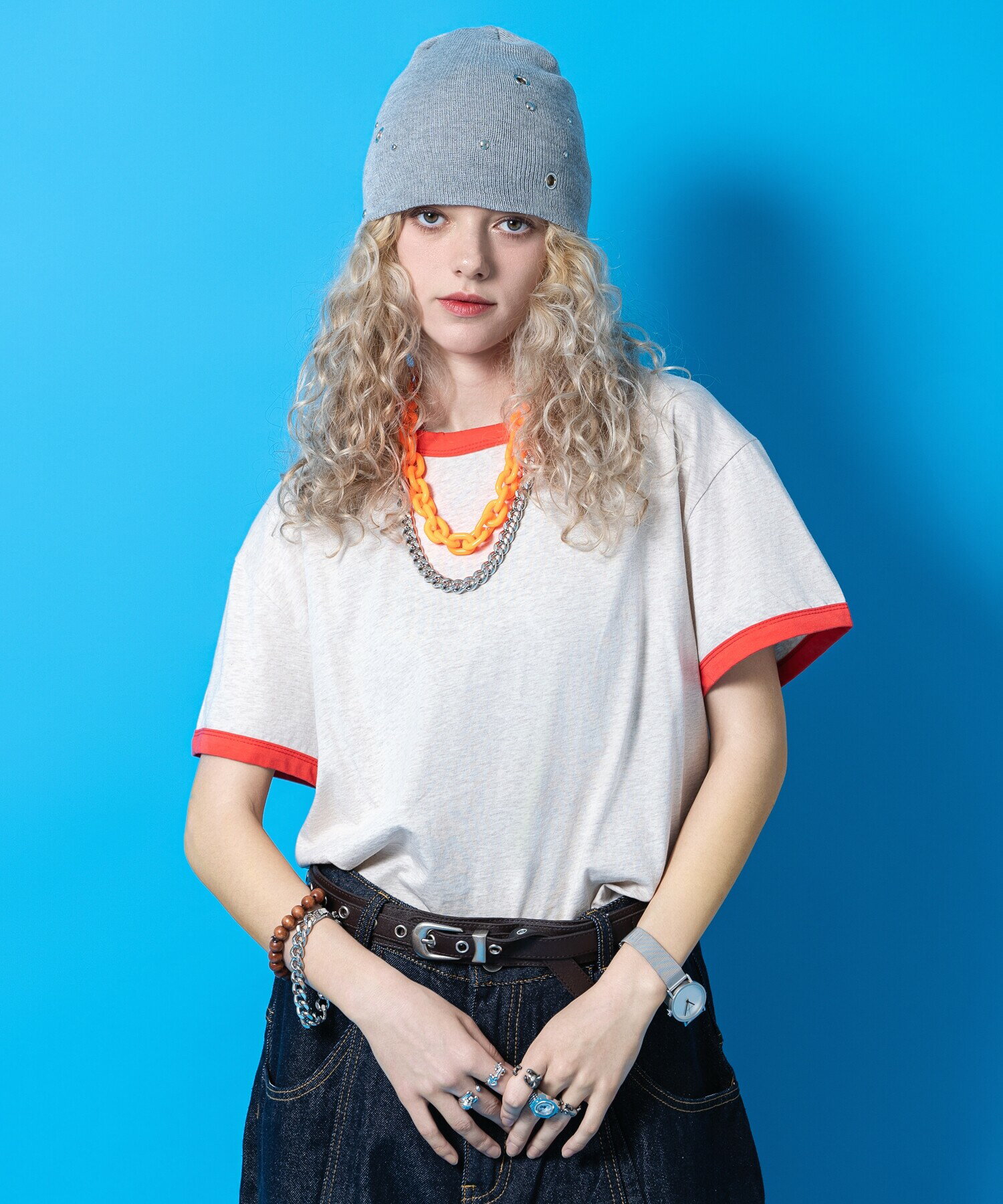 Rakuten - 短丈リンガーTシャツ / ユニセックス 半袖 カットソー クロップド丈