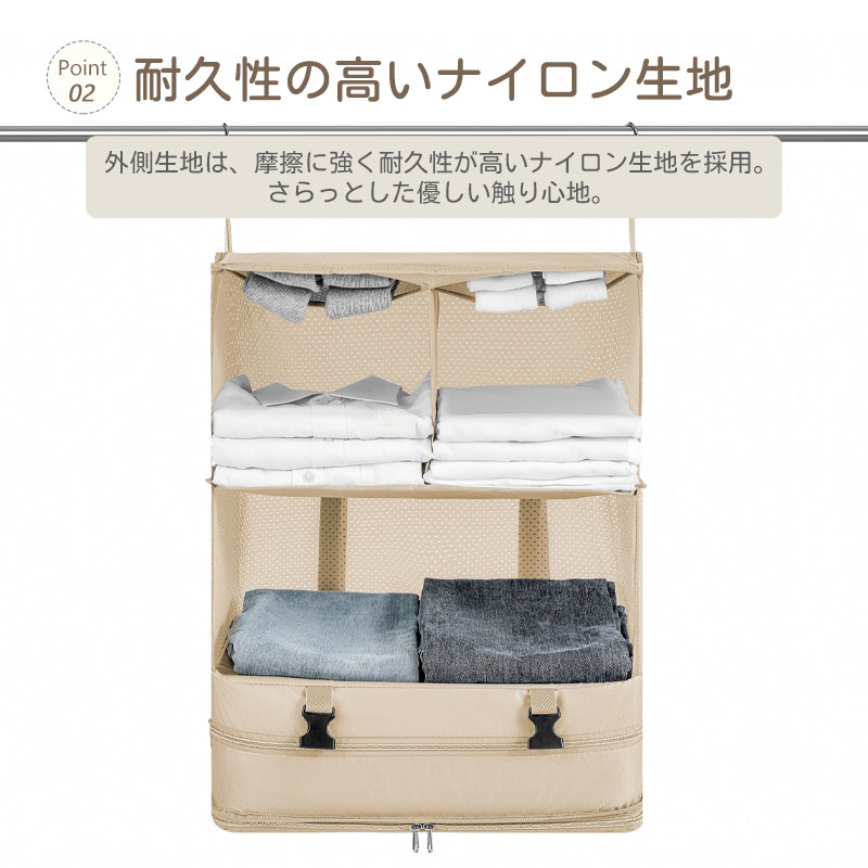 圧縮 トラベルポーチ 吊り下げ おしゃれ トラベル ポーチ バッグ 着替え 衣類ラック 収納 かわいい 大きい 旅行 出張 トラベルバッグ インナーバッグ 整理 圧縮バッグ 圧縮袋 仕分け anlike-10000621 安らいくショップ サンプル画像3