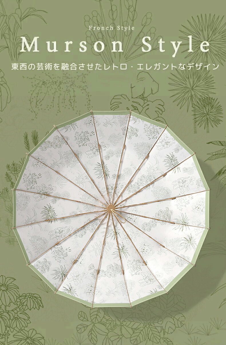 日傘 折りたたみ 16本骨 完全遮光 100%...の紹介画像2