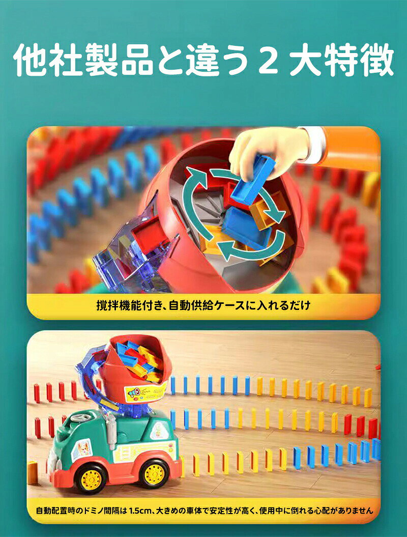 ドミノトレイン ドミノ車 ドミノ おもちゃ 260PCS 自動的並べる ドミノ倒し ドミノ...