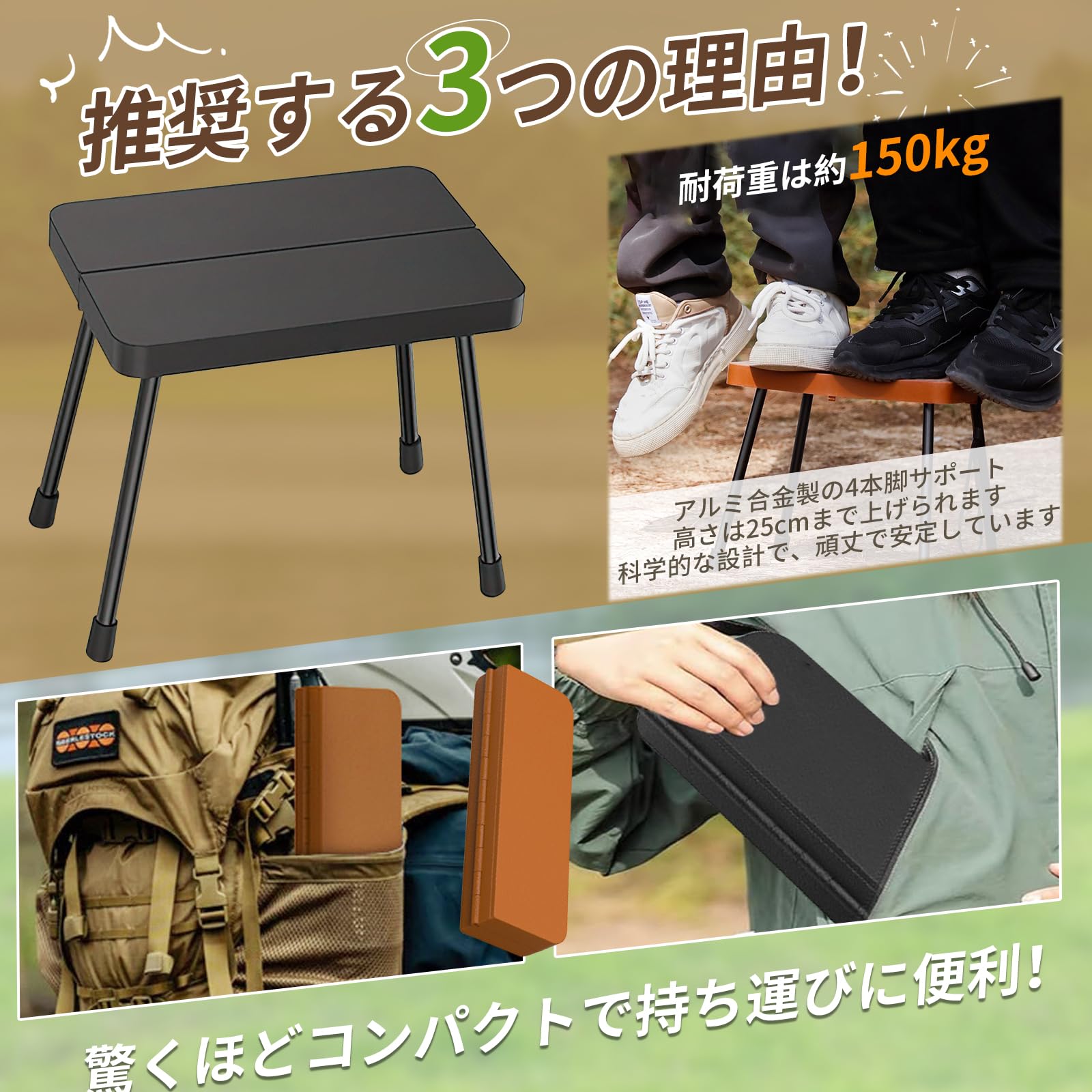 【SS半額オフ】折りたたみ椅子 軽量 コンパクト 折り畳みチェア アウトドアチェア 持ち運び 折りたたみチェア 軽い ポータブル 耐荷重150kg 簡易 携帯用 キャンプ イス 万博 釣り スポーツ観戦 運動会 行列待ち 子供 anlike-10032890 安らいくショップ サンプル画像2