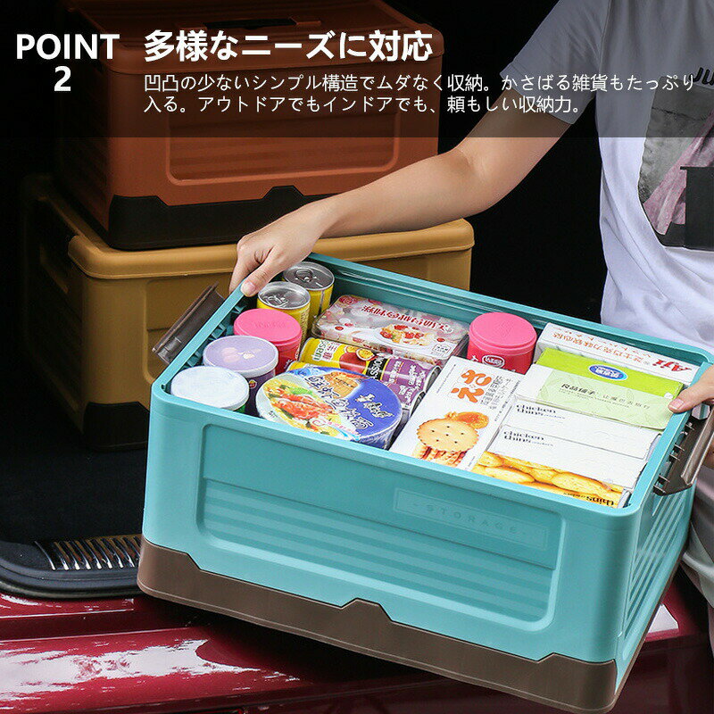 アウトドア 収納 収納ボックス 収納ケース 折りたたみ 折り畳み 屋外 コンテナ おしゃれ ハードケース ハードボックス トランクボックス 車載 レジャー キャンプ アウトドア ツールボックス収納ボックス 折畳み 収納ケース 大容量 押入れ収納 3
