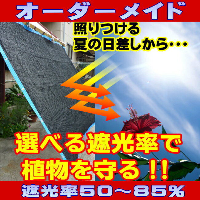 遮光ネット ダイオラッセル 日よけ《遮光率50〜85%》ダイオラッセル 黒【オーダーメイド/自動見積】周囲ボタンホールorハトメ付 国産 日本製（サンシェード スクリーン UVカット 熱射対策 シェード 園芸用ネット オーニング 暑さ対策 西日対策）【防災】
