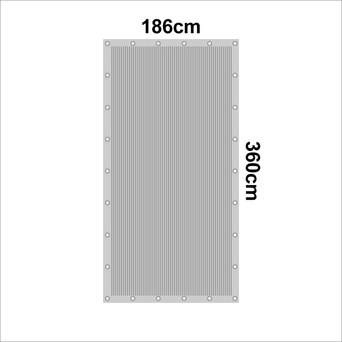 日よけ《遮光率95%》アルミ すだれ【完成品】四方ハトメタイプ FH1 巾186cm×丈360cm ハトメ6×9 国産 日本製（日除け サンシェード スクリーン オーニング 遮光ネット シェード 熱中症対策 暑さ対策 西日対策 UVカット ダイオ化成 西日対策）【送料無料】【防災】 3