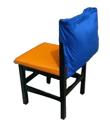 防災頭巾カバー CL01-1 座布団・背掛けクッション・背もたれ式 M〜Lサイズ 小学生〜大人用 青（防災頭巾入れ T/Cカバー 防災頭巾 防災ずきん カバー 子ども用 キッズ 学校 教室）