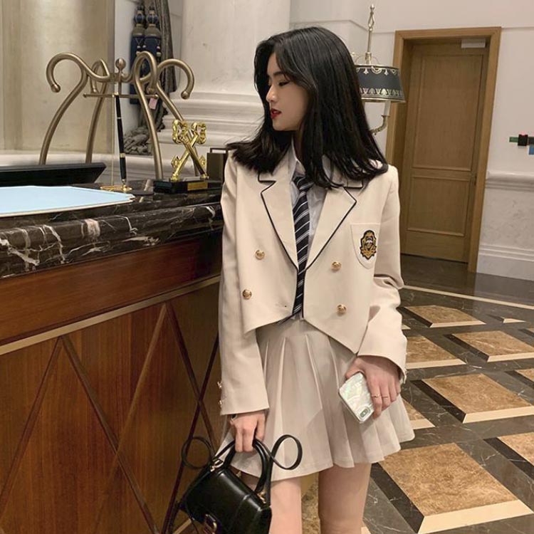 卒業式 スーツ 女の子 卒服 女の子 韓国 制服 3点セット（ブレザー＋スカート＋シャツ） ネクタイ付き フォーマル スーツ 小学校 小学生 大きいサイズ 入学式 フォーマルスーツ 韓国 卒業式 スーツ 女の子 中高生 制服 ブレザー スカート 七五三スーツ