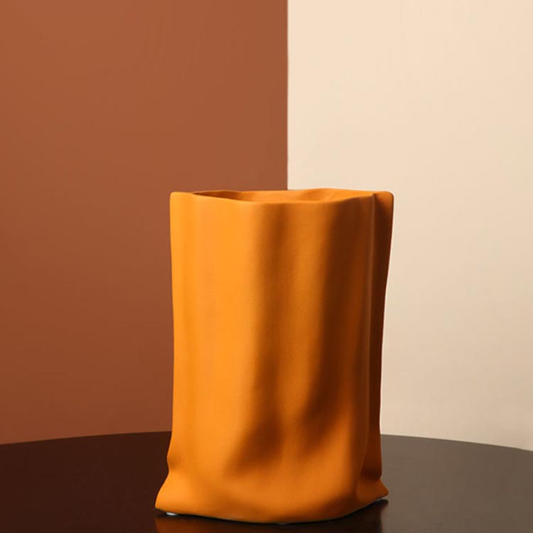 花瓶 陶器 イエロー 高23.5cm 白 花瓶 大きい 陶器 大型 ホワイト フラワーベース 陶器 北欧 インスタ映え スウェーデン おしゃれ ブルー オレンジ