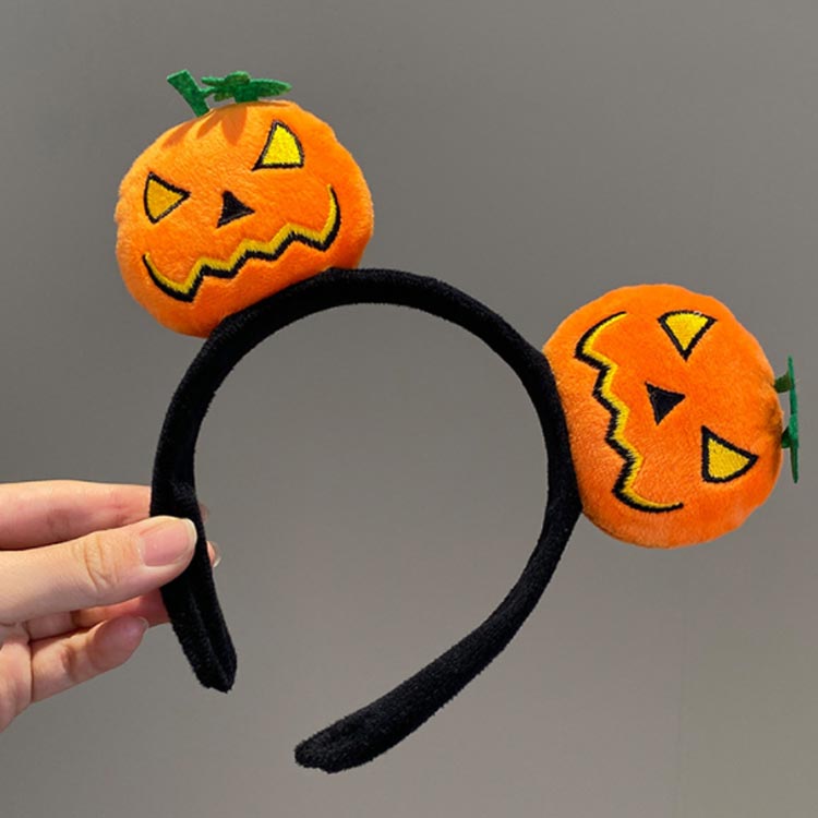 道大商店の4点セット カボチャ カチューシャ 髪飾り ハロウィン コスプレ かぼちゃ パンプキン ヘアアクセサリー コスチューム一 レディース 子供 子ども用 ヘアアクセ ヘアバンド 大人可愛い かわいい おしゃれ 仮装 イベント｜アングル2
