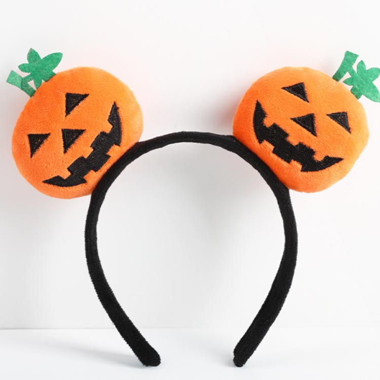 道大商店の4点セット カボチャ カチューシャ 髪飾り ハロウィン コスプレ かぼちゃ パンプキン ヘアアクセサリー コスチューム一 レディース 子供 子ども用 ヘアアクセ ヘアバンド 大人可愛い かわいい おしゃれ 仮装 イベント｜アングル3